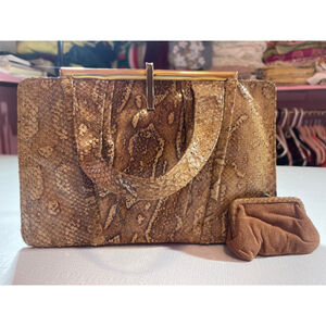Women's Vintage Snake Skin Handbag Made in Argentina